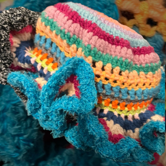 Multicolored Ruffled Hat